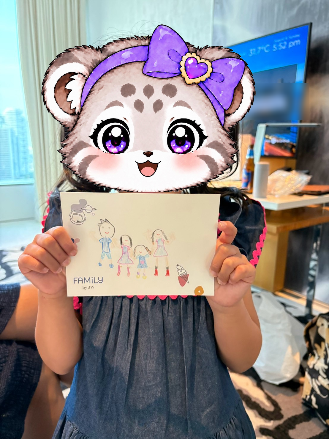 こまぬが描いた家族4人の絵