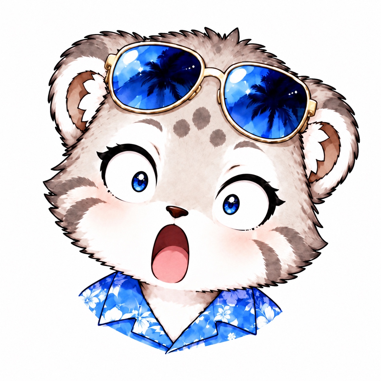 目と口を大きく開いて驚くパパ